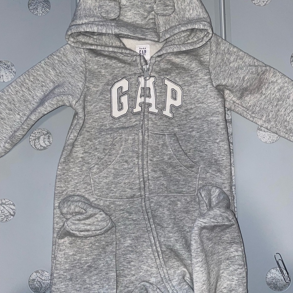 Gap Fleece Lined Zip Footie 6-12M New & Unworn
